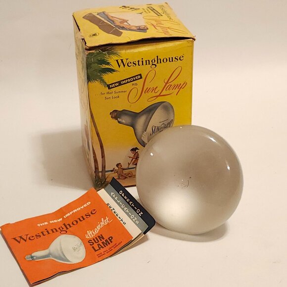 FUN Vintage Westinghouse SUN LAMP 1960s Vintage Curiosity GE SUN BULB - Picture 1 of 11